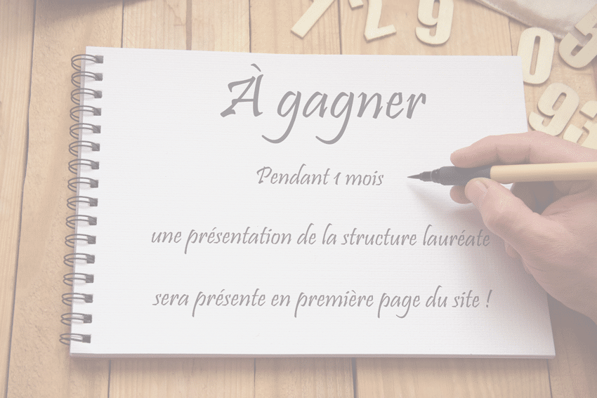 Illustration " A gagner pendant 1 mois une présentation en première page du site"